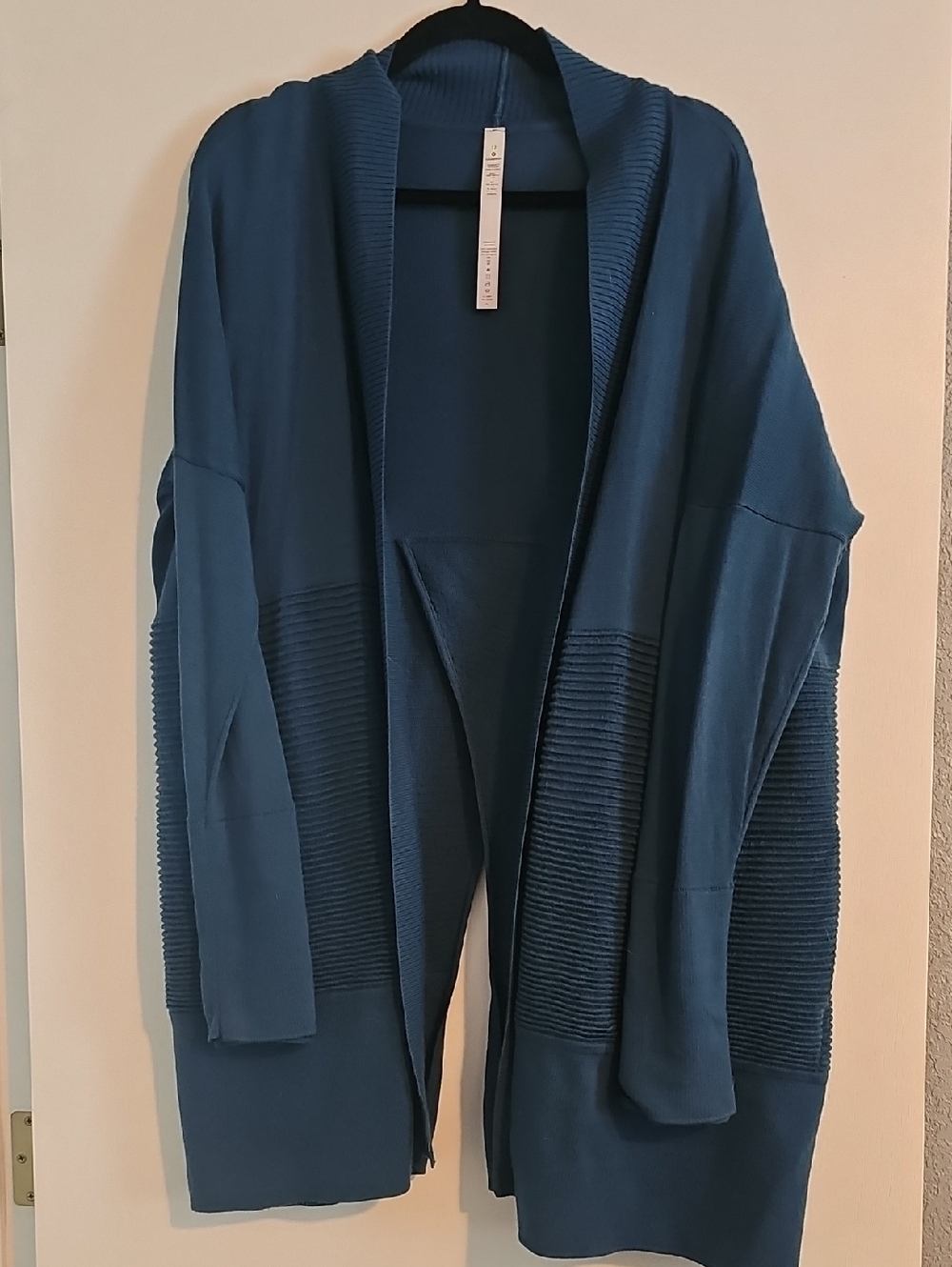 lululemon athletica Open-Front Ribbed Panel Cardigan - Teal Blue